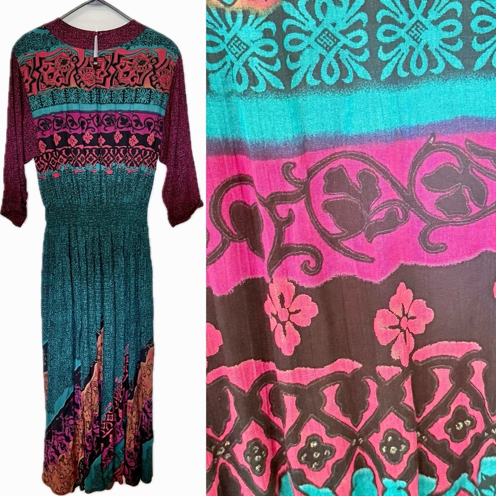 Vintage 1990s Carole Little Boho Maxi Dress - Picture 8 of 9